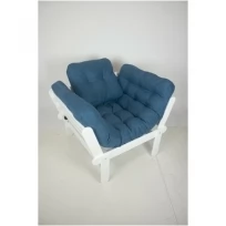 Кресло-кушетка, шезлонг Ламба с матрасом белый/синий