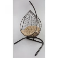 Кресло подвесное ветар с опорой (цвет: коричневый/бежевый)